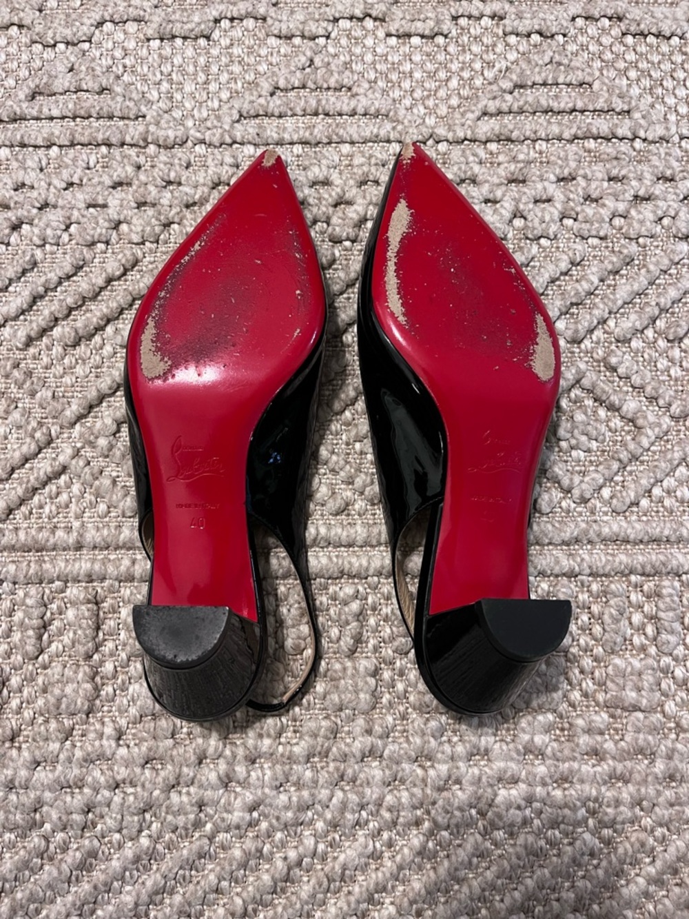 Christian Louboutin Karelli 45 Patent Leather Slingback Pumps - Picture 5 of 7